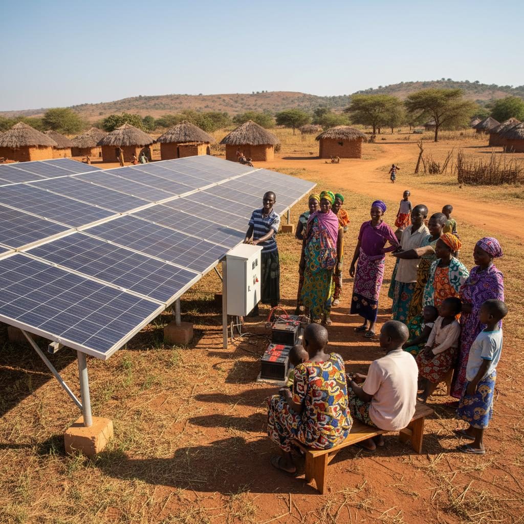 Panneaux solaires au service d'une communauté rurale